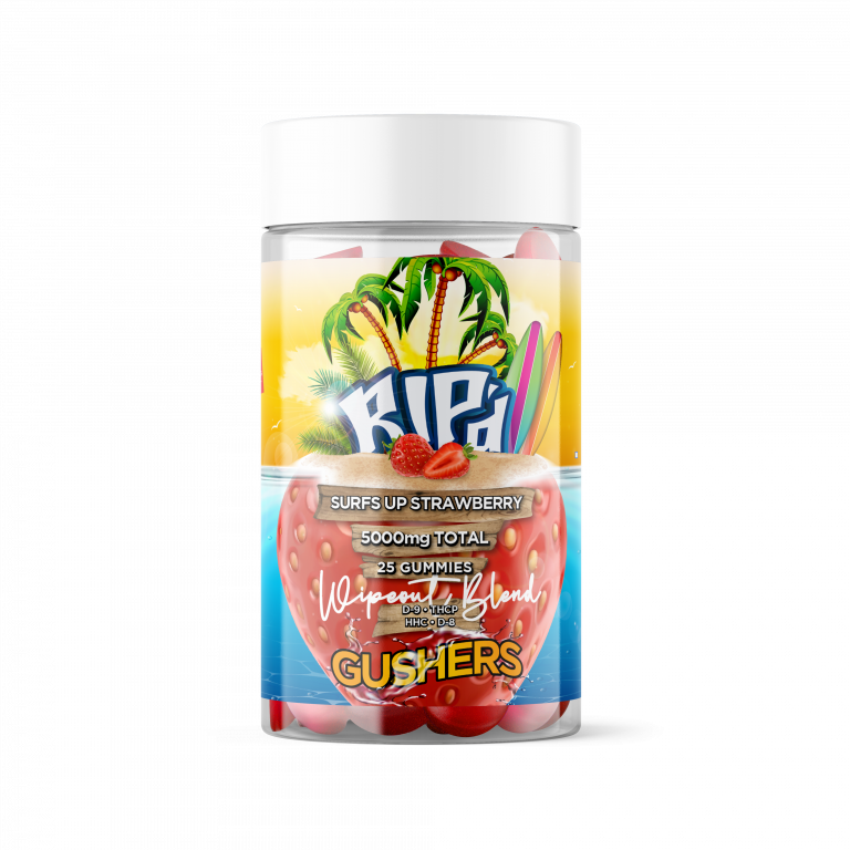 WIPEOUT GUSHERS – Surf’s Up Strawberry Flavor hybrid flower, D-9, THC-P, HHC, D-8 gummies for sale online